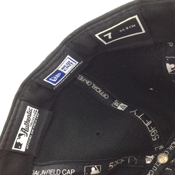 New Era 59Fifty Black Pittsburgh Official on Field Embroidered Logo Fitted Hat 7 - Picture 13 of 14